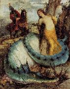 Arnold Bocklin Angelika von einem Drachen bewacht oder Angelica und Ruggiero oil painting on canvas